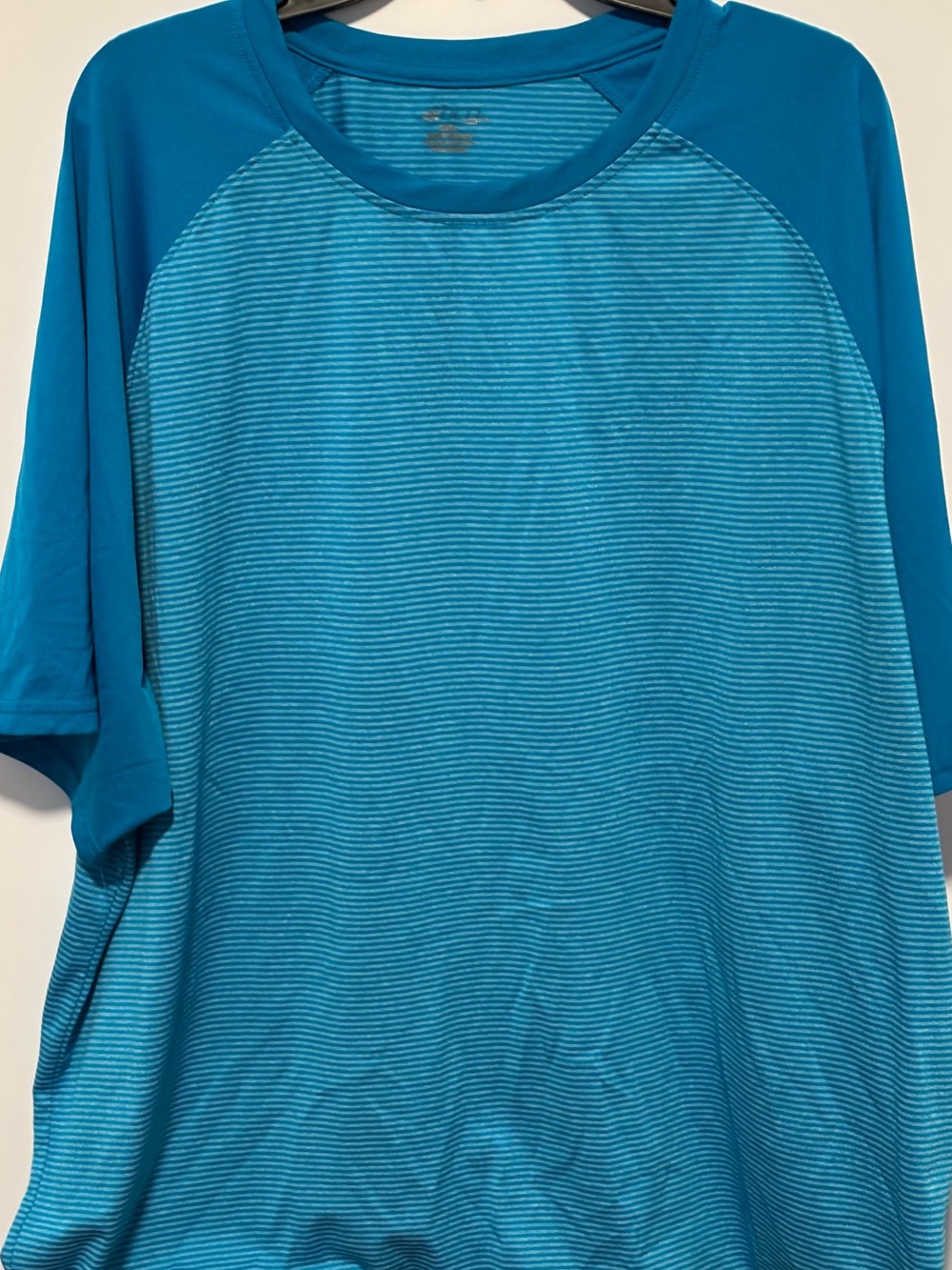 bcg Teal Raglan Short Sleeve Tee with Striped Body